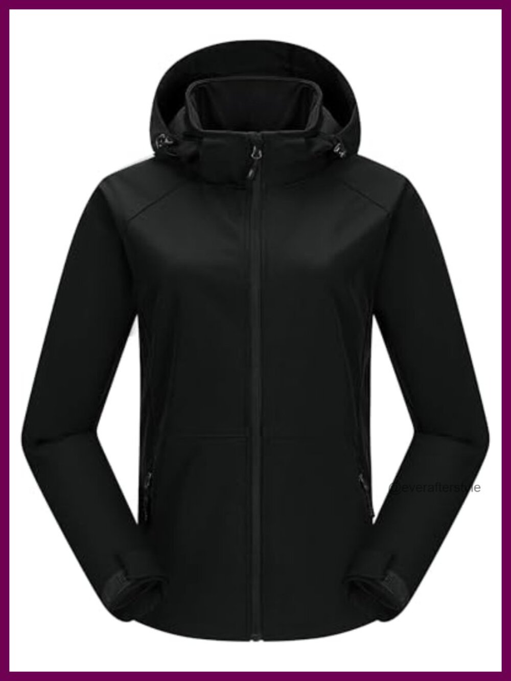 Women's Softshell Jacket Fleece Lined Waterproof Detachable Hood Anorak